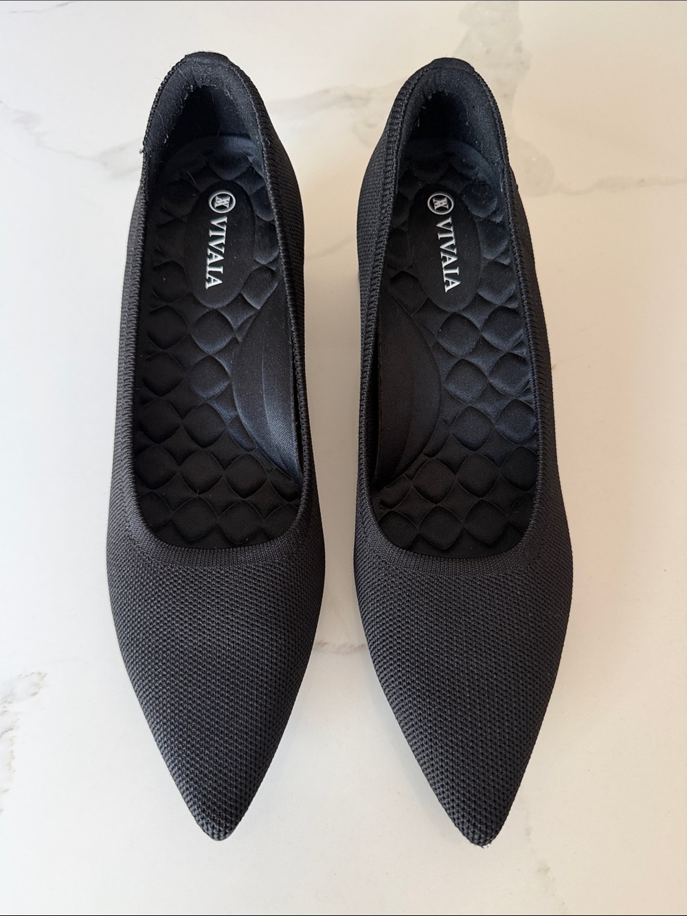 Vivaia Black Pointed Toe Aria Block Heel Womens EU 40 US 10 - Picture 2 of 6